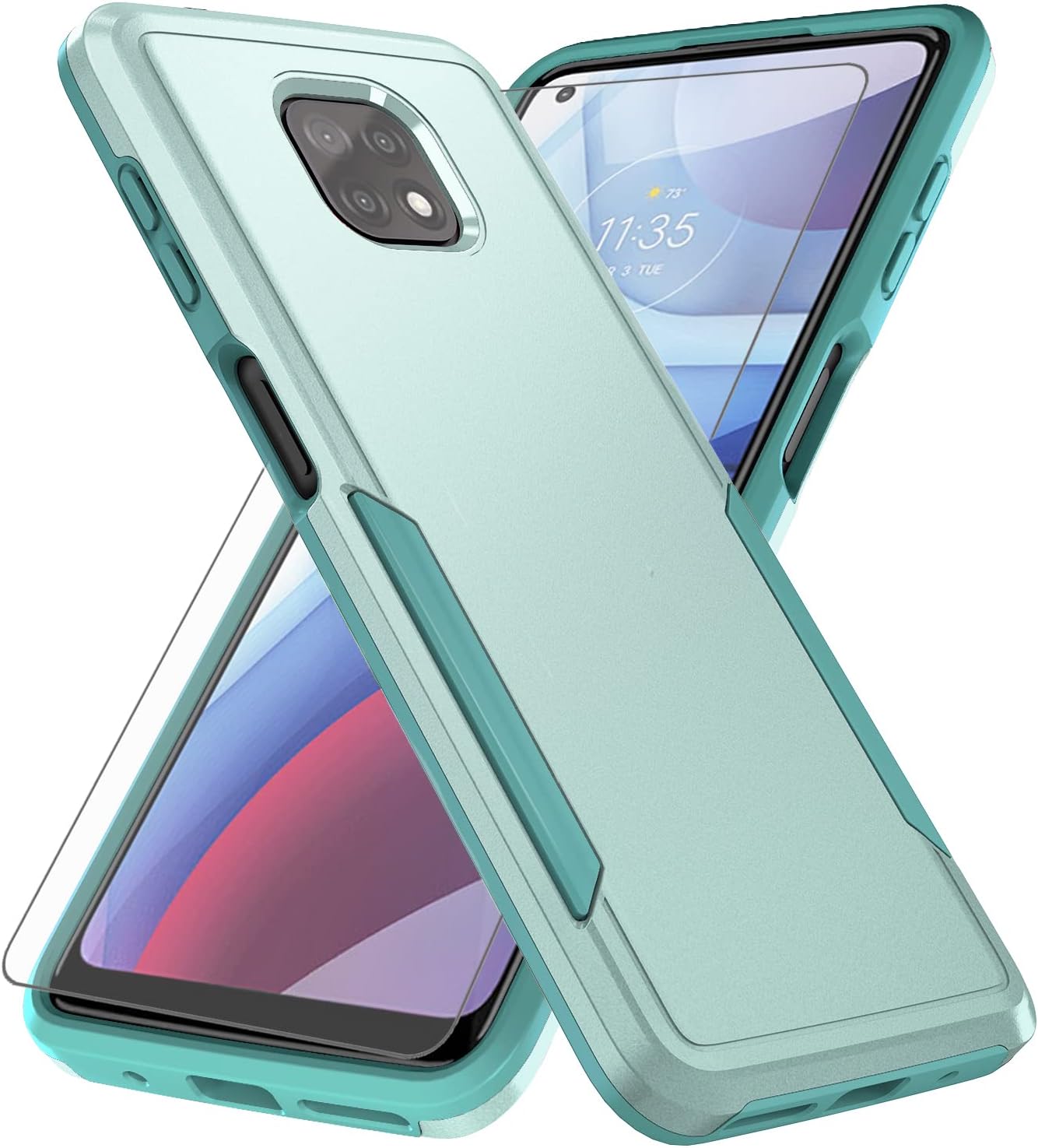 Asuwish 2021 21 5G XT2117-4 Phone Case for Moto G Power with Tempered Glass Screen Protector Cover and Slim Thin Hybrid