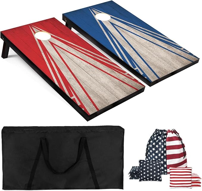 Cornhole Board Set with Carrying Bags & 8 Bean Bags Corn Hole Boards Bean Toss Game for Adults Family Outdoor Lawn Outside Backyard Games