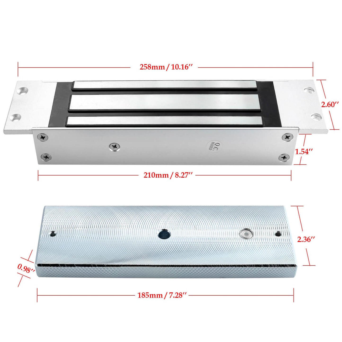 Recessed Magnetic Lock for Access Control, 500KG 1200lbs Holding Force Flush Mount Electromagnetic Lock, Fail Safe DC 12V Waterproof for Wood Metal Fire Doors