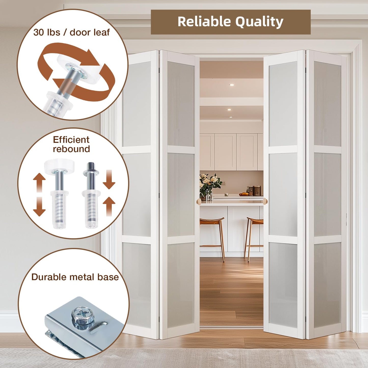Bifold Door Hardware Kit, 30-Inch Bi-fold Closet Door Track Kit Bifold Closet Door Hardware Kit Folding Door Hardware Repair Replacement Tool Kit