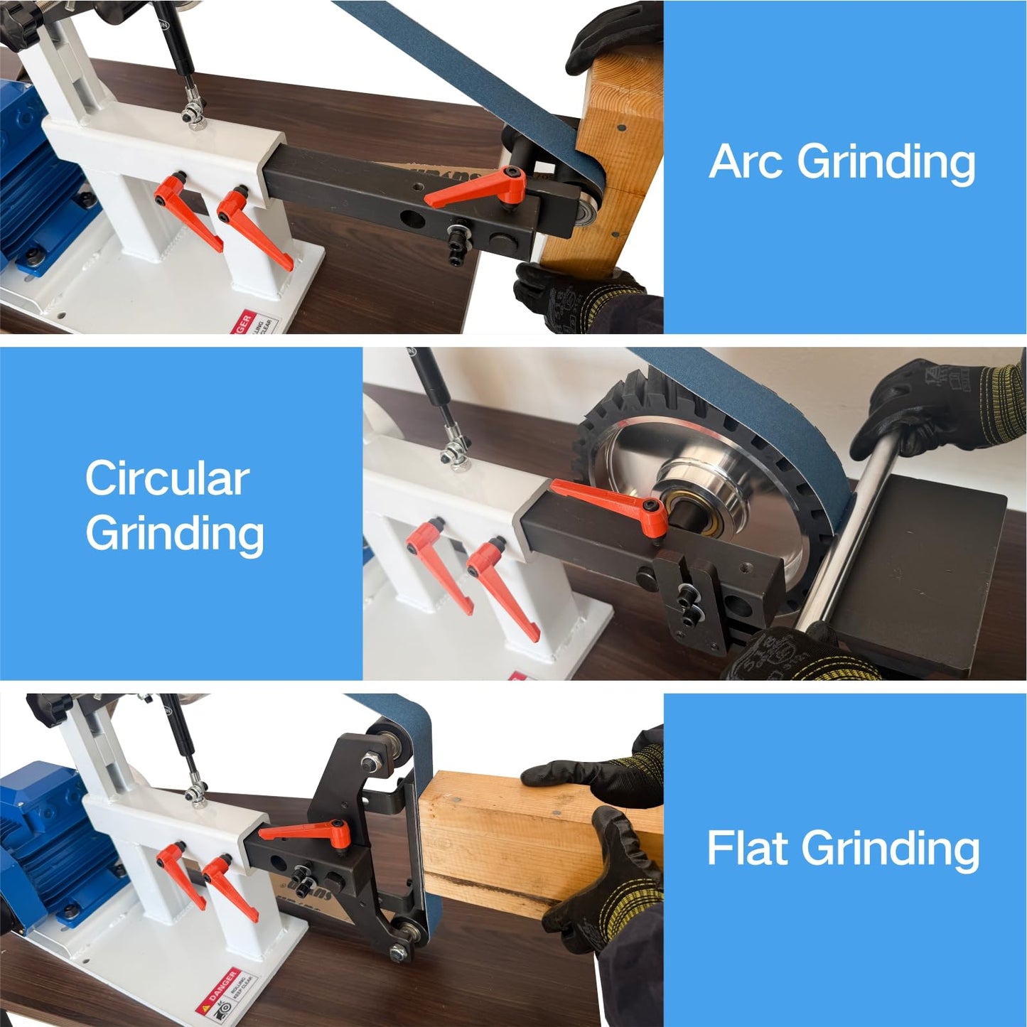 Belt Grinder Sander, 1500W 2HP Polishing Grinding Machine, 72x2 Inch Belts,Variable Speed Belt Polisher with VFD, 3 Grit Options, Arc/Circular/Flat Grinding, Industrial Metal Working Machine
