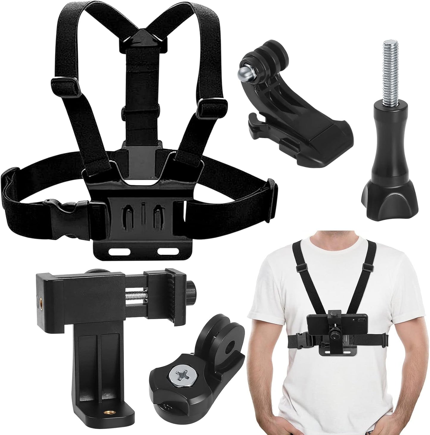 Fulushouxi 2018/7/6/5/4/3, Mobile Phone Chest Adjustable Strap Mount GoPro Chests, Cell Phone Clips Harness Holder