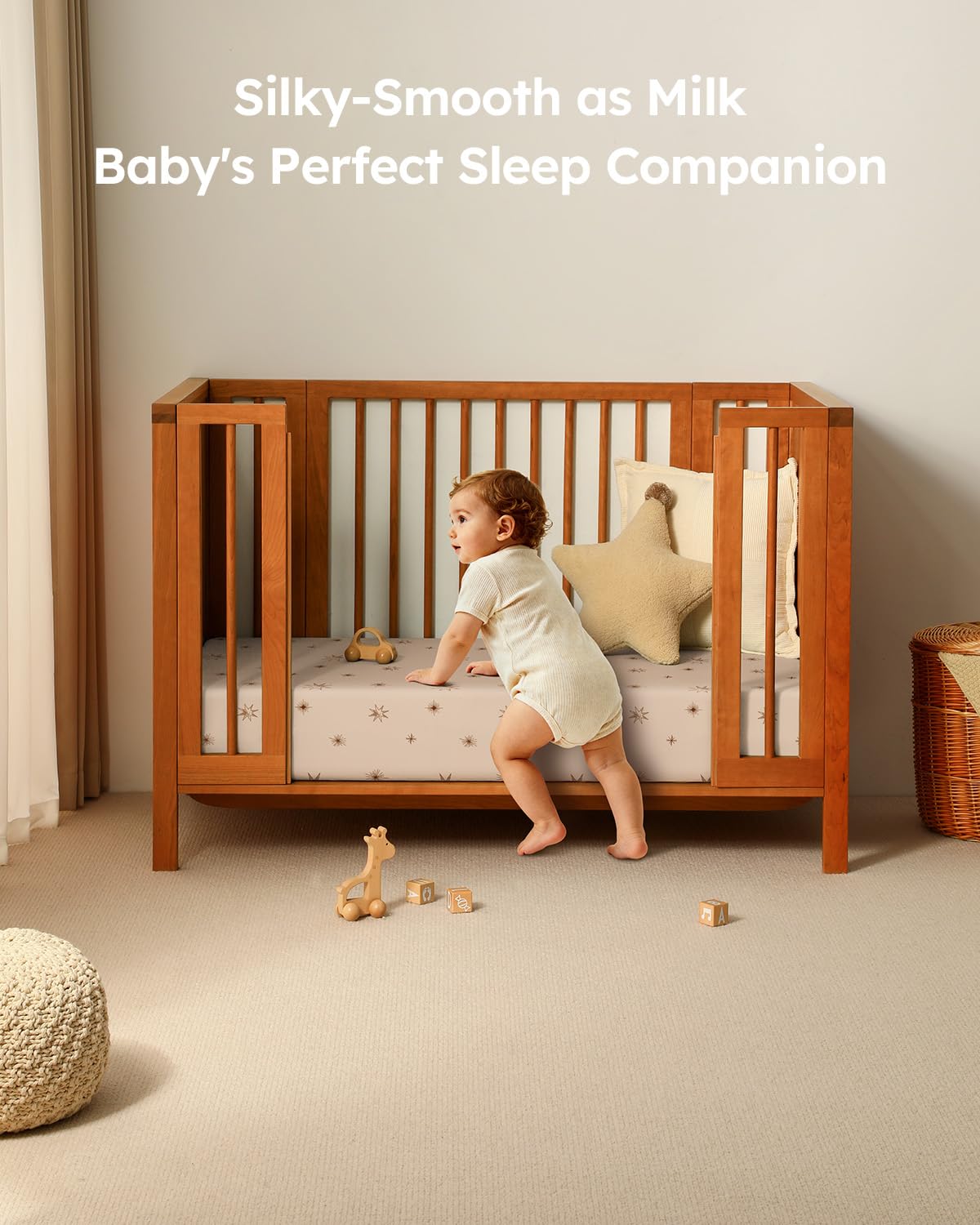 Unnivoll Baby Crib Sheets - Soft Microfiber Fitted Sheets for Standard Crib | 3-Pack, Neutral Colors