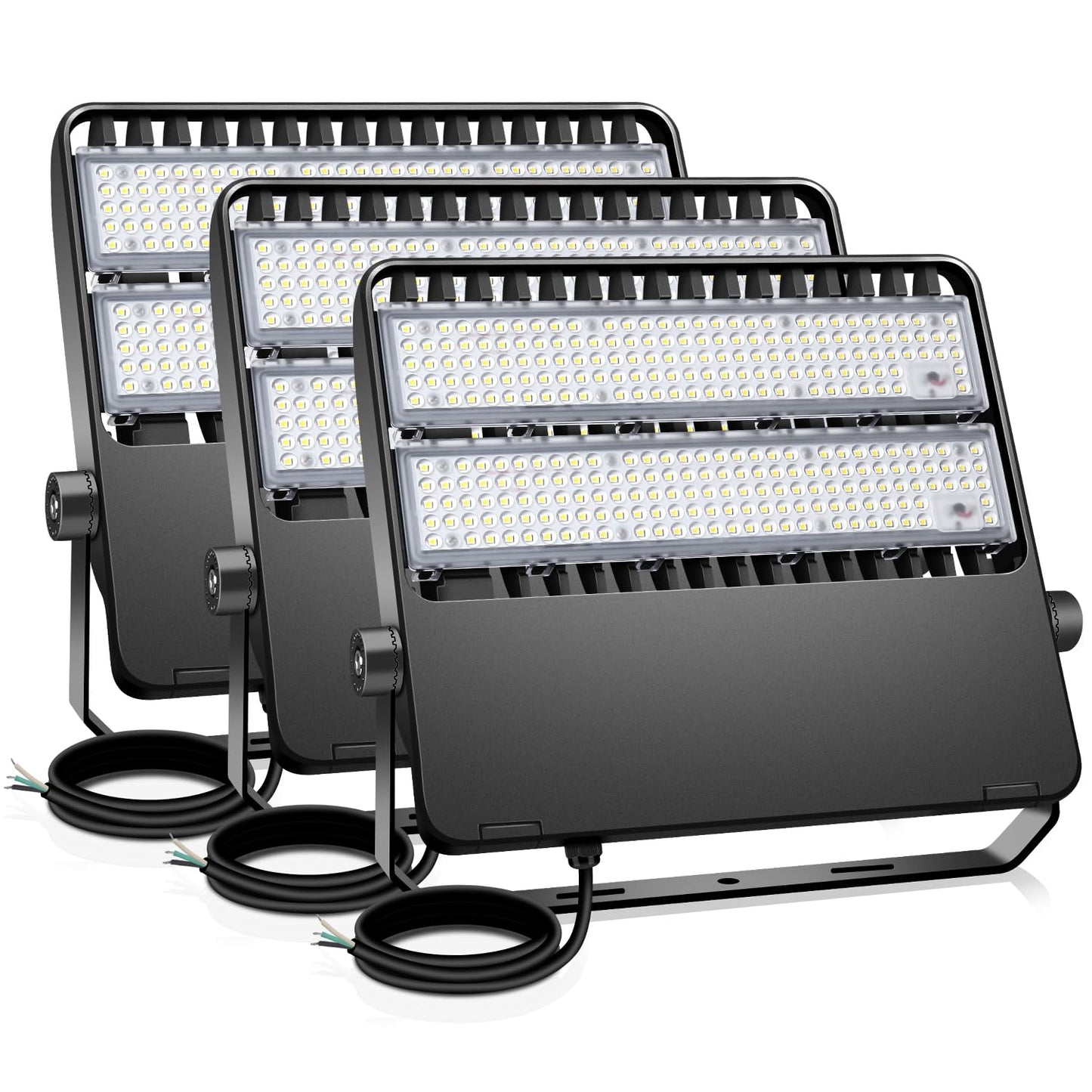 BIRITALO 36000LM LED Stadium Flood Light Commercial 1500W Equivalent LED Arena Lighting Wall Mount Floodlights Outdoor 5500K 85-277V Waterproof 240W Shoebox Fixture for Court,Street,Yard 3 Pack