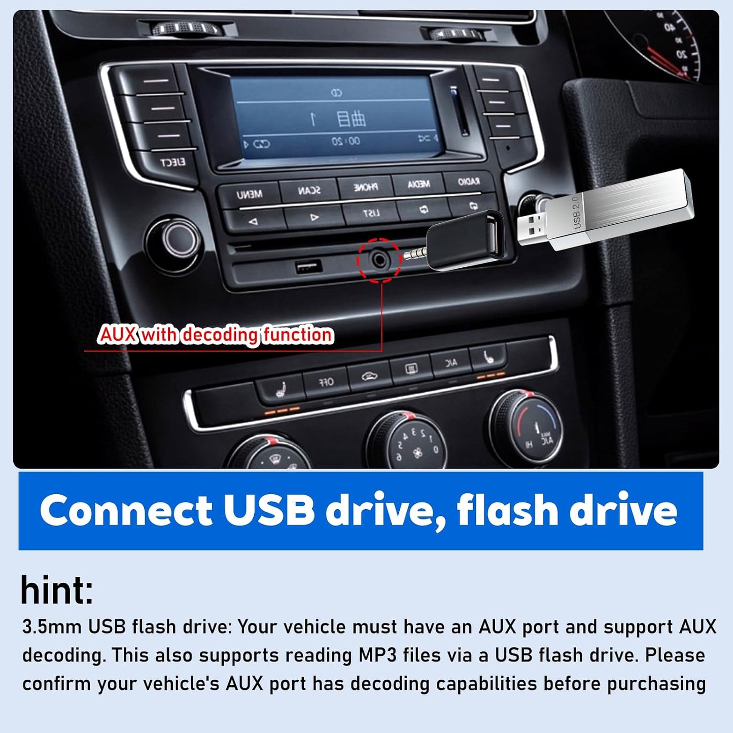 Qulkws 2 3.5mm MP3 Pcs AUX to USB Adapter AUX to Audio Adapter USB A Female to Male Audio Converter Jack Plug for USB