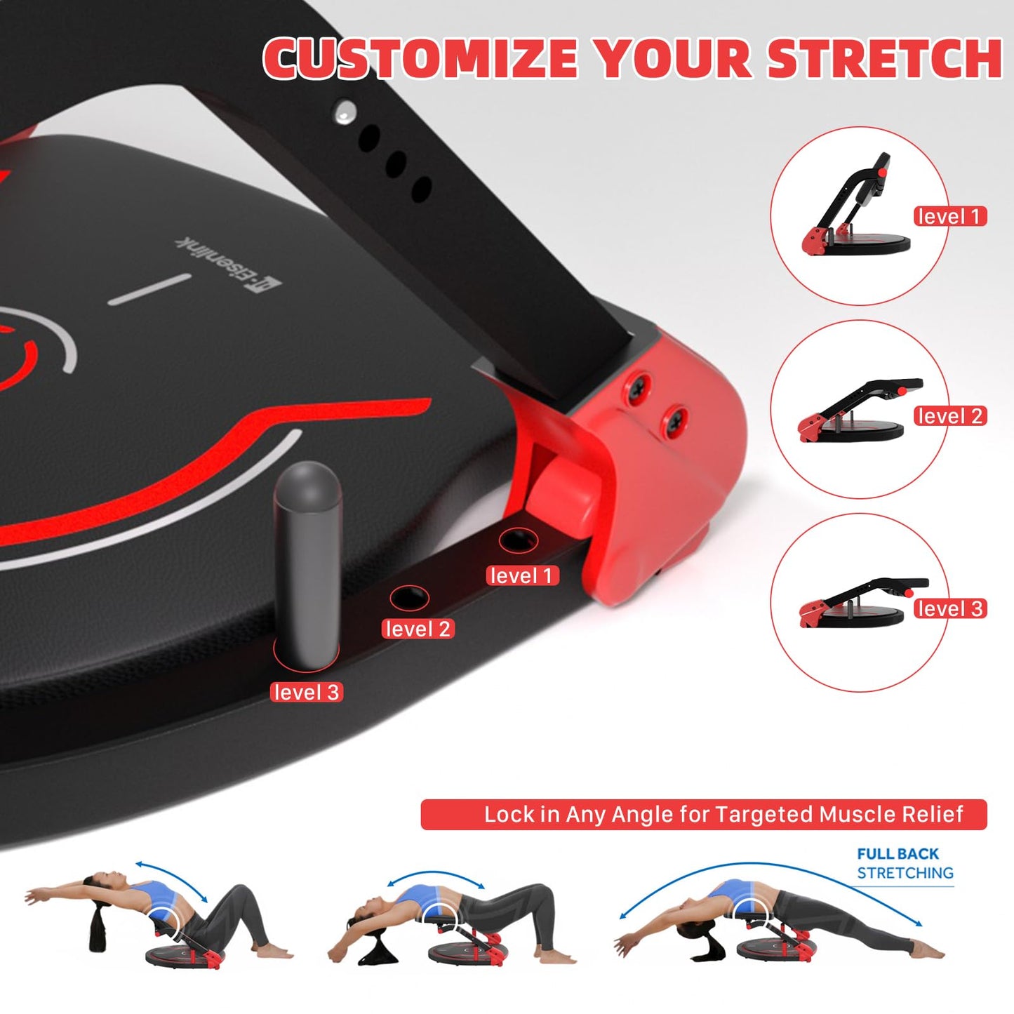Eisenlink Sit Up Exercise Equipment with 4 Adjustable Resistance Levels, Flat Backrest Ab Crunch Machine for Stomach & Core Workout, Ab Machine, Ab Trainer, Sit Up Machine for Home Gym Men & Women