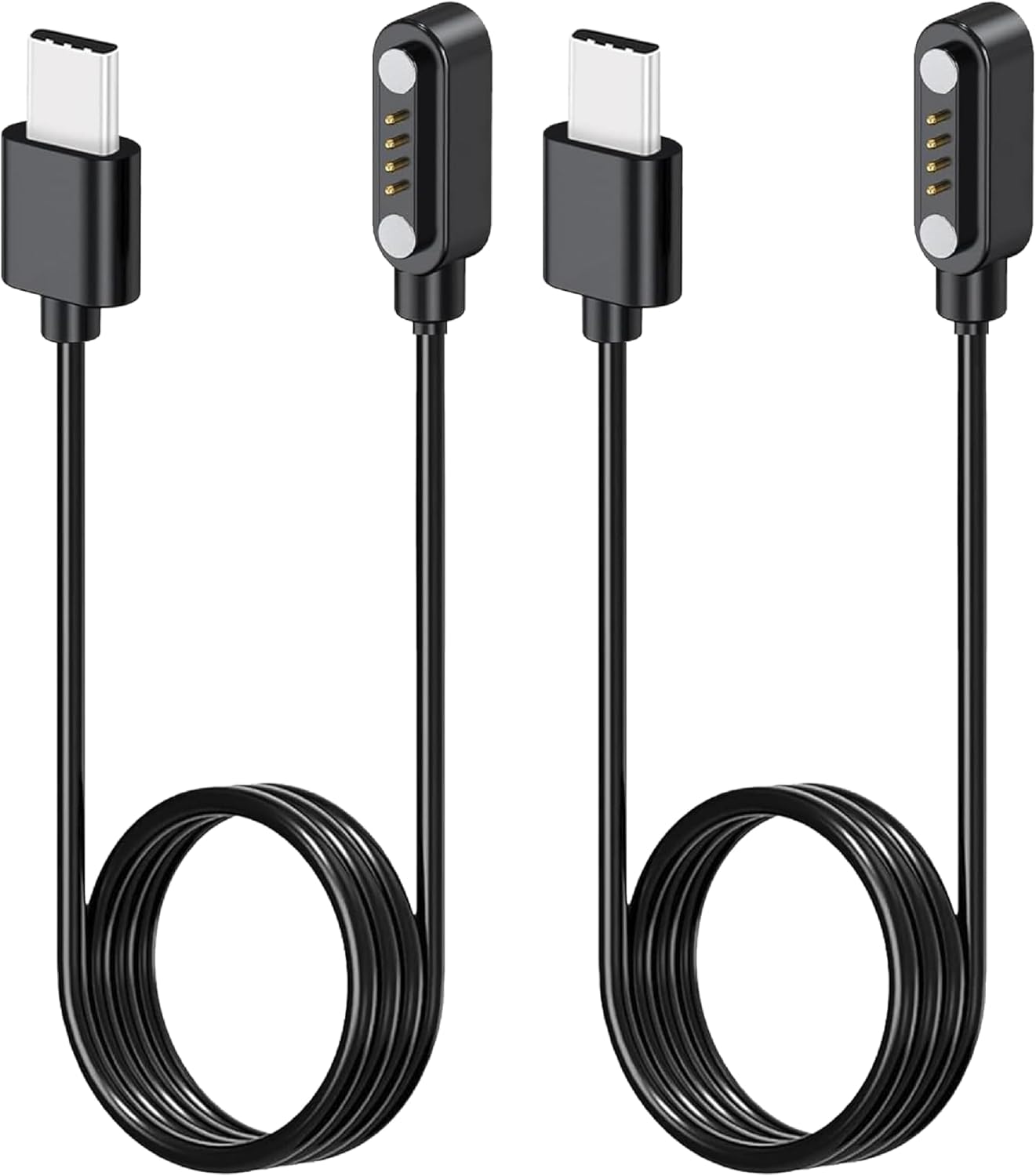 2xPack 4 USB C Magnetic Charger Cables for PLAUD Note AI Voice Recorder Pin Replacement Magnetic Charging Cable Cord