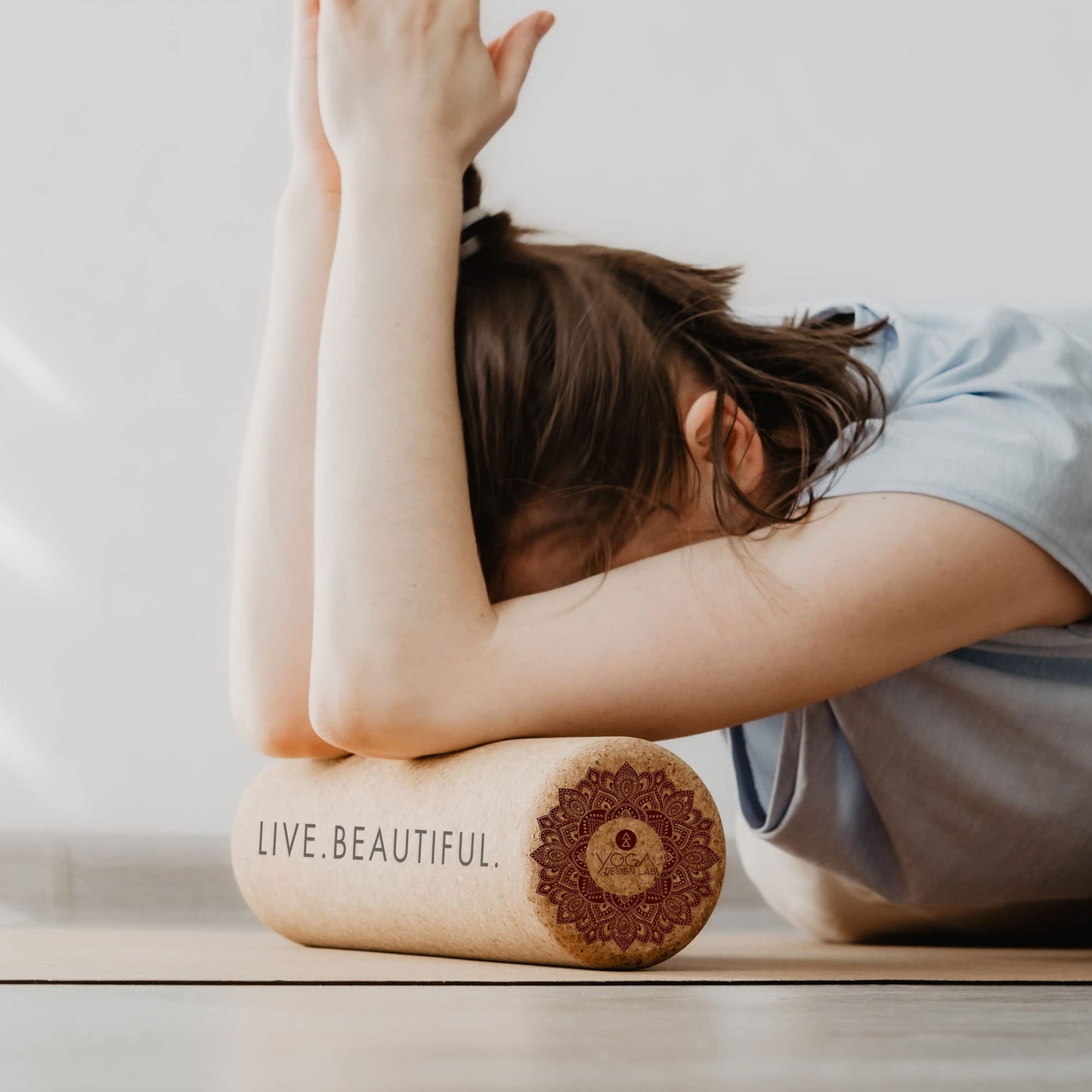 Yoga Design LAB | The Cork Roller | Release Tight Muscles, Improve Circulation, Decrease Soreness, Massages Tissue | Ideal for All Areas of the Body arms, Legs, Back | Travel Friendly (Mandala Tonal)