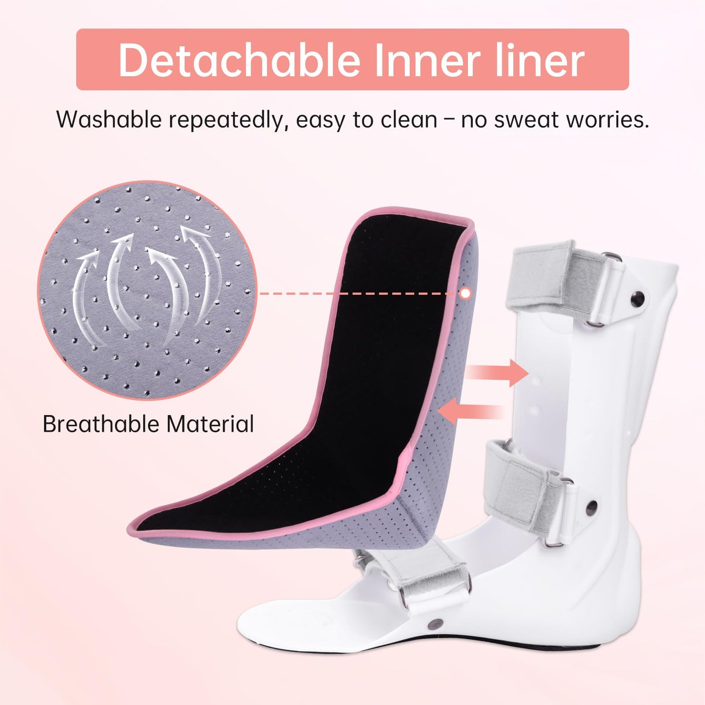 Oneweijie Medical Boots, Ankle Sprain Correction Boots, Ankle Sprain Braces, Adjustable Splints, Walking Boots,Detachable Linings(Short-Right)