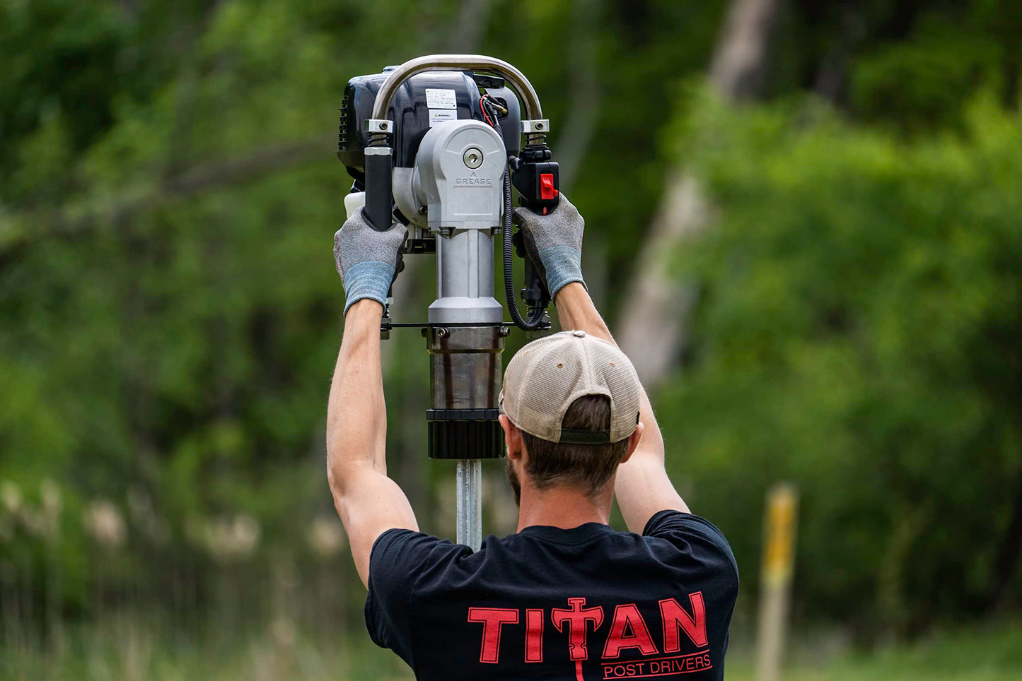 PGD1032 Titan Gas Powered Post Driver – Heavy-Duty Fence Post Driver for T-Posts, Pipes & Stakes – Portable Titan Fence Driver with 140FA 4-Stroke Engine – Farm & Ranch Use