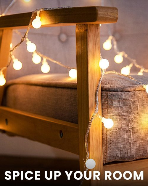 Globe String Lights - 100 LED Fairy Lights with Remote & Timer | 43 Ft Warm White Twinkle Lights for Indoor/Outdoor Decor