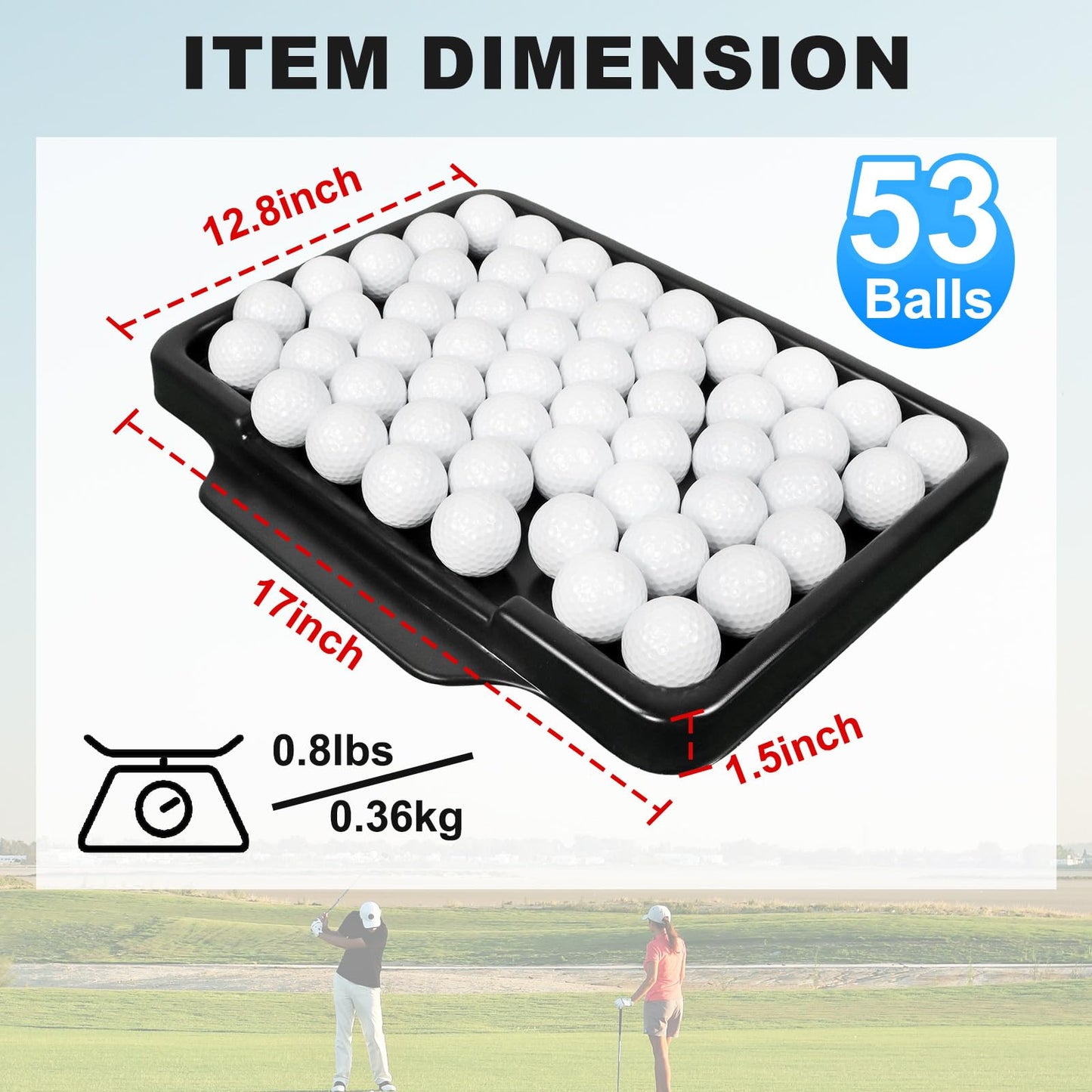 Golf Ball Tray with 18 Foam Golf Balls - Excellent Durability and Stability for Indoor and Outdoor Training - Compatible with All Hitting Mats