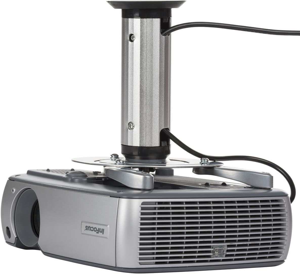 Displays2go 12" (PROJ02SV) Projector Ceiling Mount, Height, Tilt and Rotating, Cable Management
