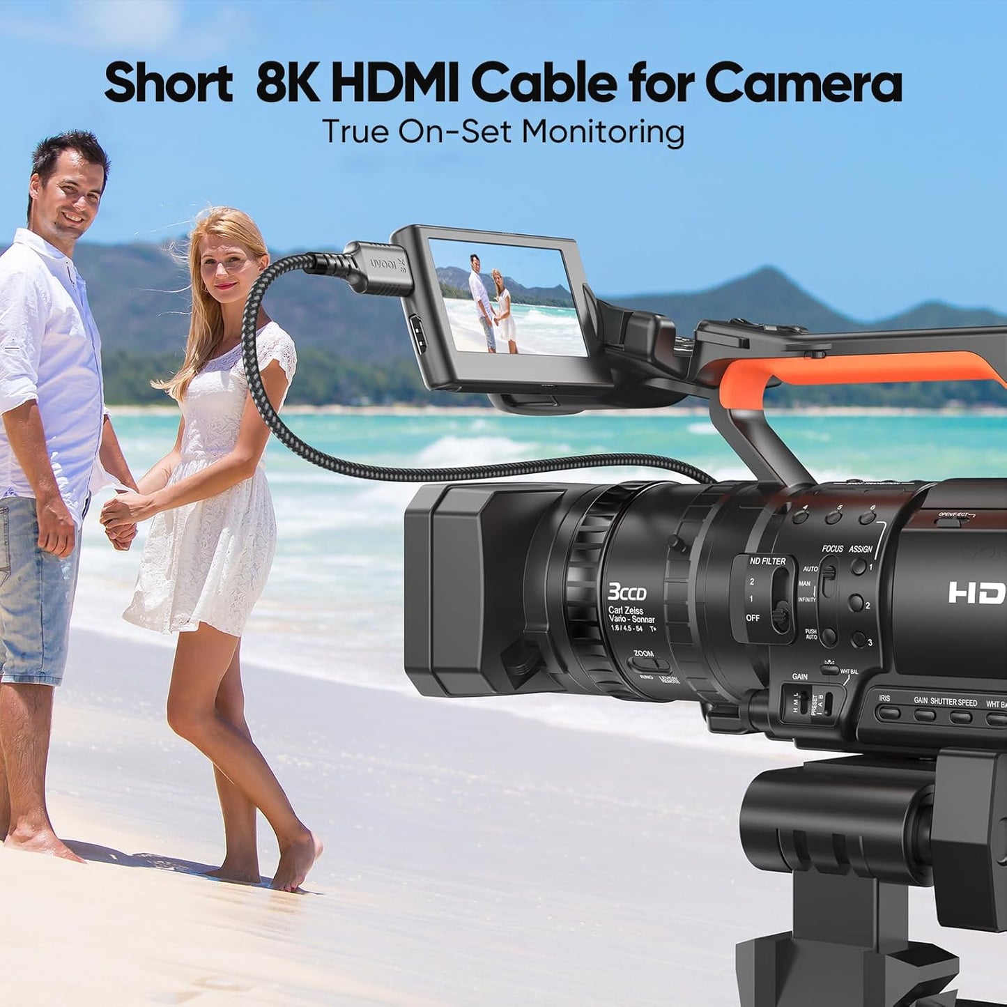1 5-Pack, 8K 2.1 48Gbps 1 Short HDMI Cable FT HDMI Ultra High Speed Braided HDMI Cords, Foot HDMI Cable for Camera