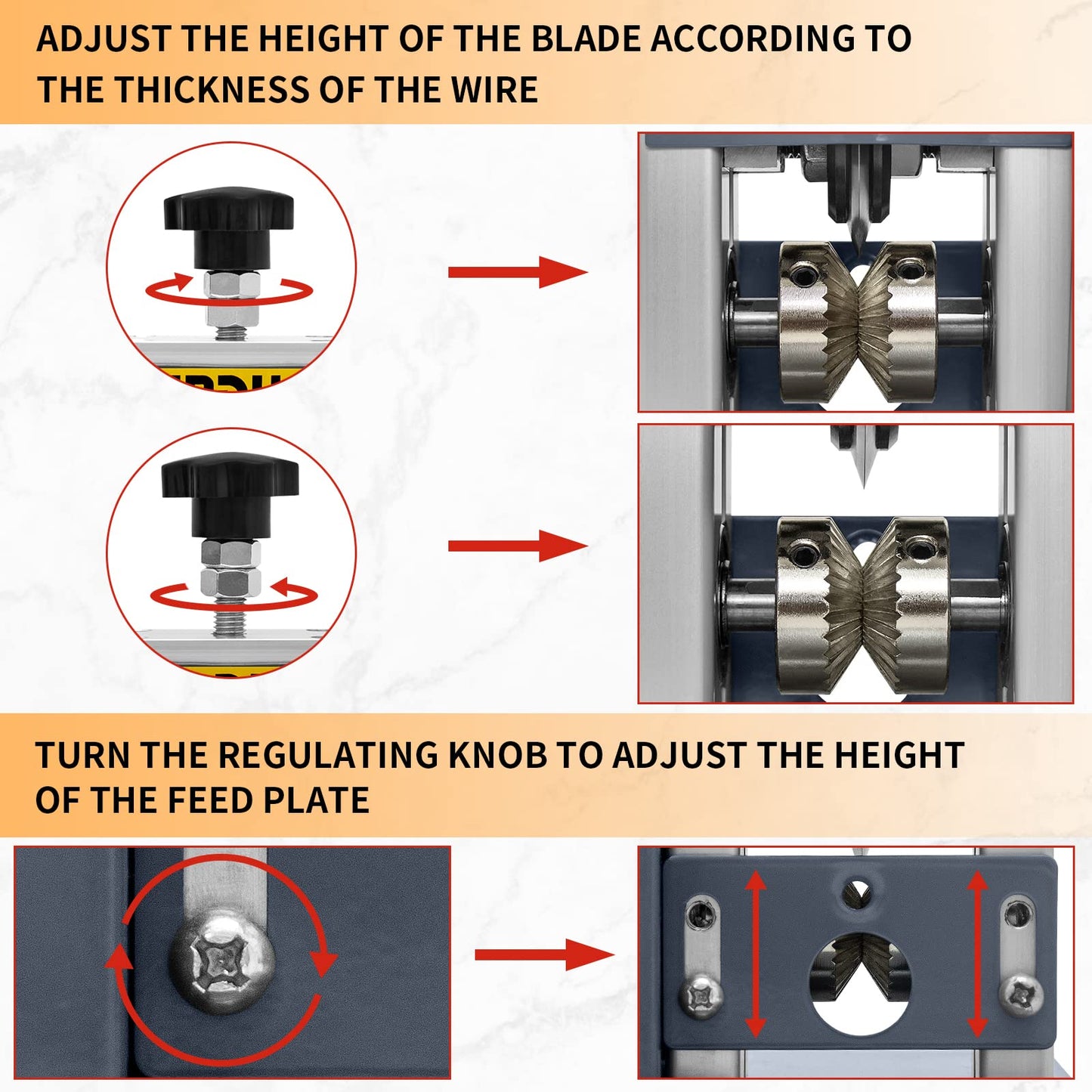 SENDUO Automatic Wire Stripper Machine,25W 0.04" - 0.79" Electric Wire Stripping Machine,with Free Replacement Blades,Portable cable stripper for Scrap Copper Wire Cable Recycling