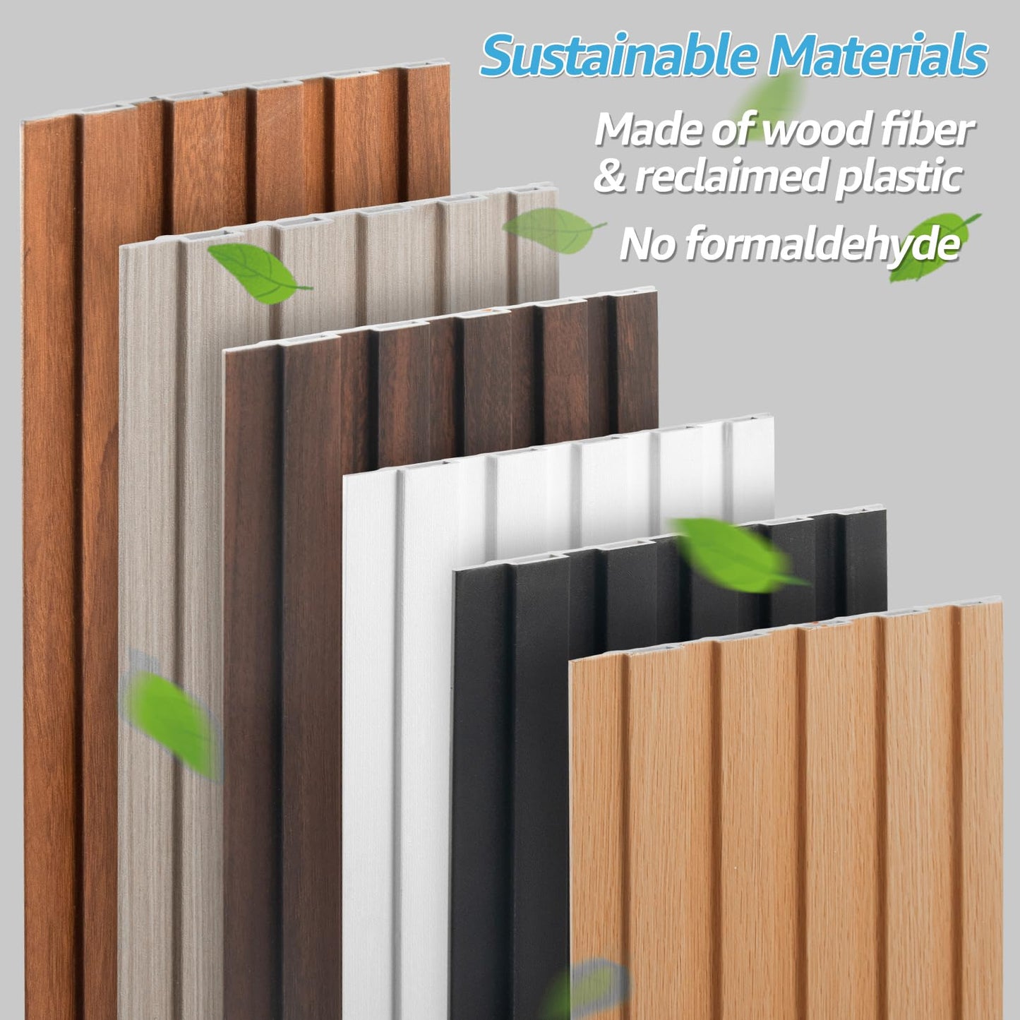Art3d WPC Wainscoting Panels, 16-Pack 48 x 6 Inch 3D Wall Accents for Interior Wall Decor, Living Room, Bedroom, Teak