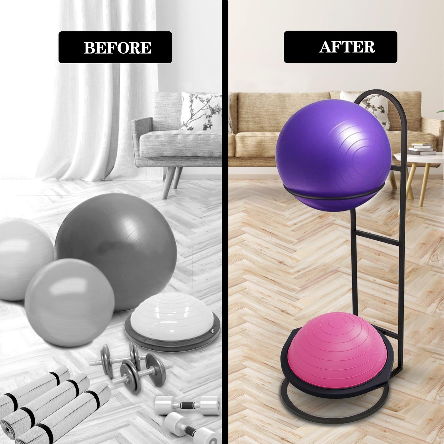 MEIPEIQIZHI Stability Ball Rack,Yoga Ball Holder, Medicine Ball Holde Vertical Storage for Commercial Gyms, Home Gyms, and Studios