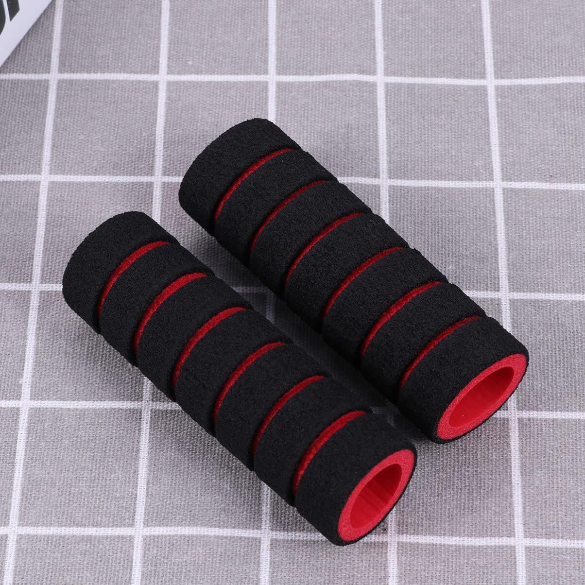 Red Non-Slip Foam Handlebar Grips for Bicycle and Motorcycle – Soft, Durable Sponge Grip Covers for Cycling, Road Racing, Brake Lever Protection – Comfortable Handlebar Tapes