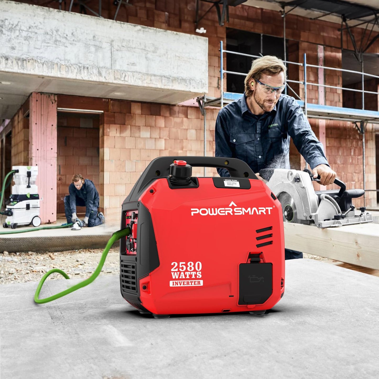 PowerSmart 2580W Portable Inverter Generator, Super Quiet Gas Powered Engine, 79cc 4-Stroke OHV, 120V AC & 12V DC Output, EPA Compliant for Outdoor Camping, Tailgating and Home Backup