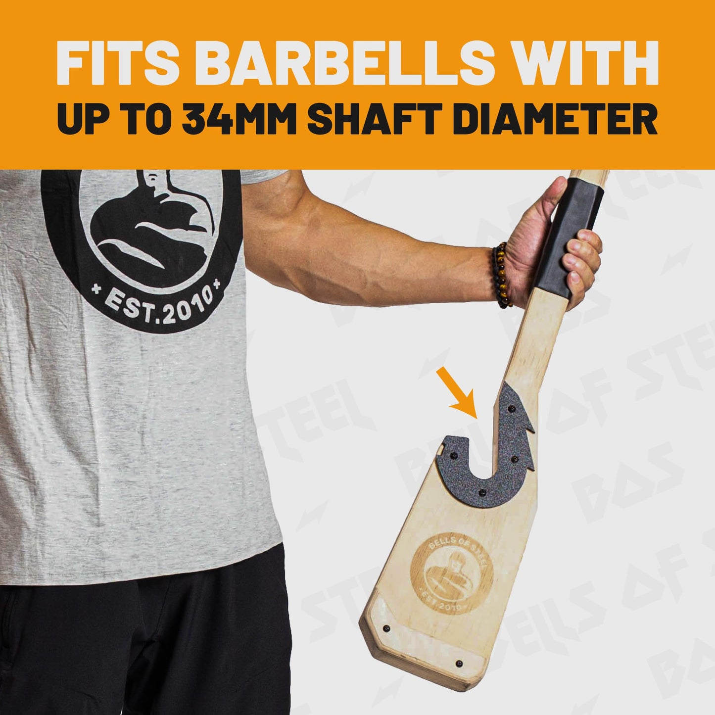 Deadlift Jack [Bells of Steel] Meat Hook Deadlift Bar Jack, Meat Hook Wooden Barbell Jack, 35mm Groove Diameter Deadlift Barbell Stand for Olympic Barbell, Powerlifting, Weightlifting, 500lb Capacity