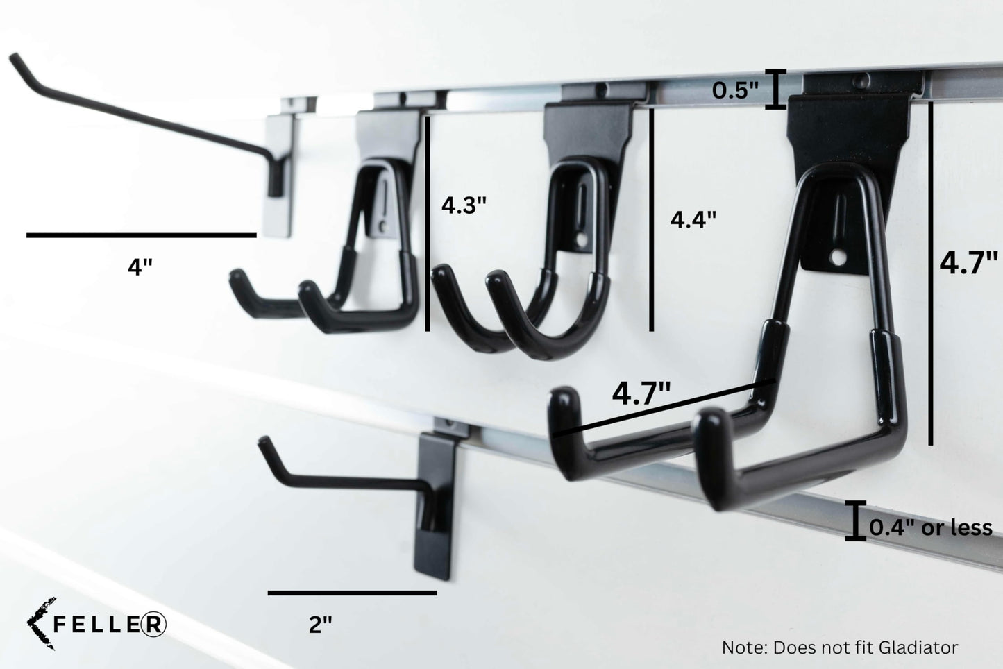 FELLER Slatwall Hooks and Slatwall Accessories - 20 Pack Premium Heavy Duty Single and Double Slatwall Hooks & Hangers for Efficient Storage, Used as Proslat Accessories