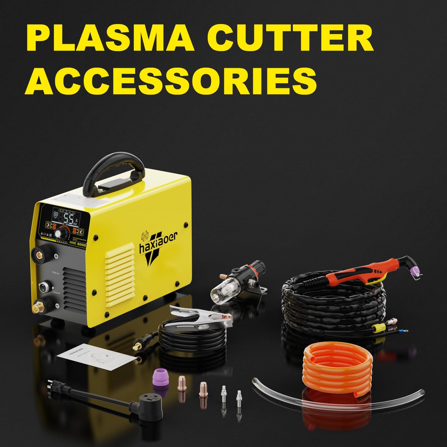 60A Plasma Cutter,110V/220V Dual Voltage High Frequency Contact Arc Cutting Machine,50-60PSI,LED Display,Portable Industrial Metal Cutter for Steel Aluminum Copper DIY & Fabrication
