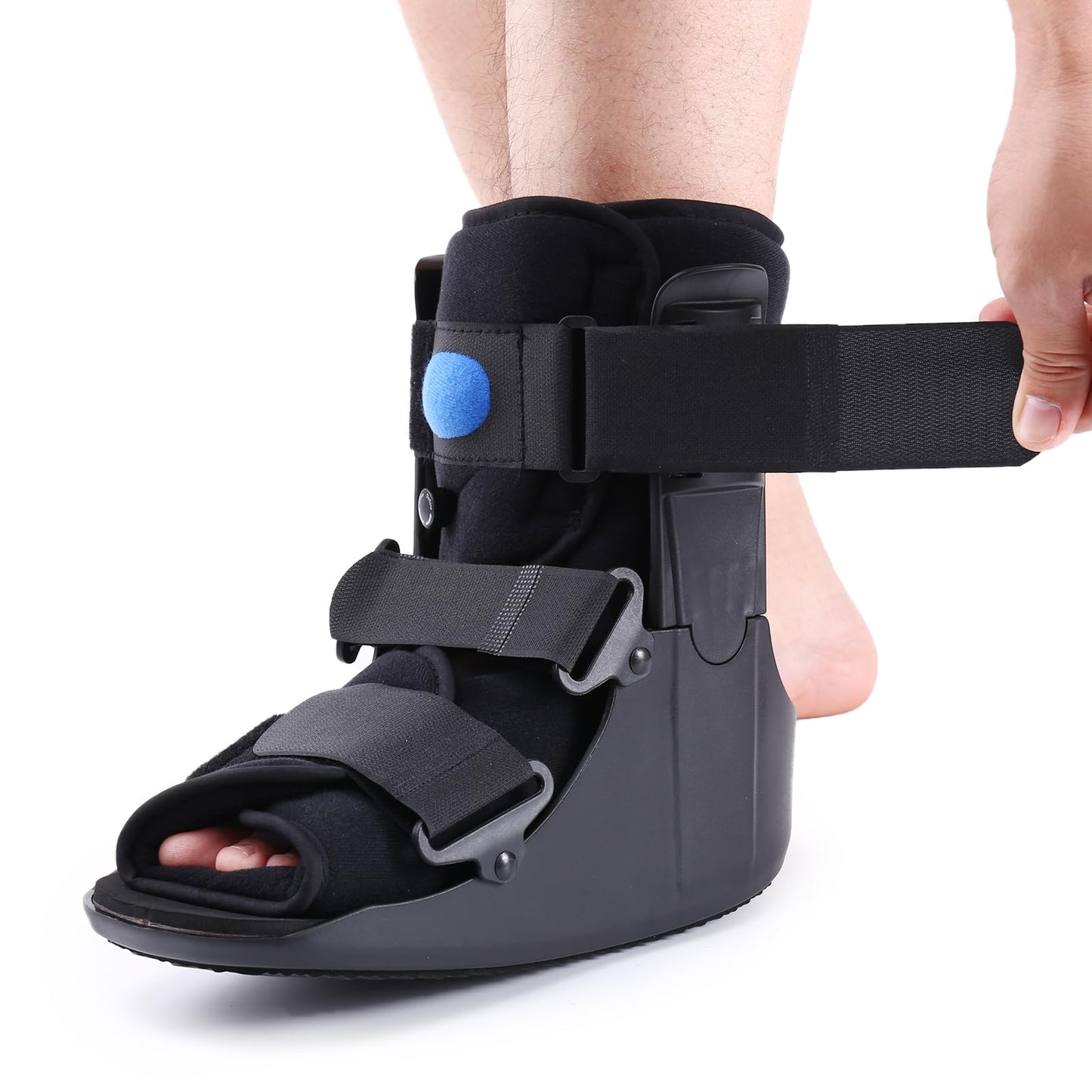 Veanvoky Inflatable Walking Boot, Air Cam Walker Fracture Boot Orthopaedic boot for Sprained Ankle, Short Air Walker Brace for Broken Foot Achilles Tendon Injury Black (Medium)