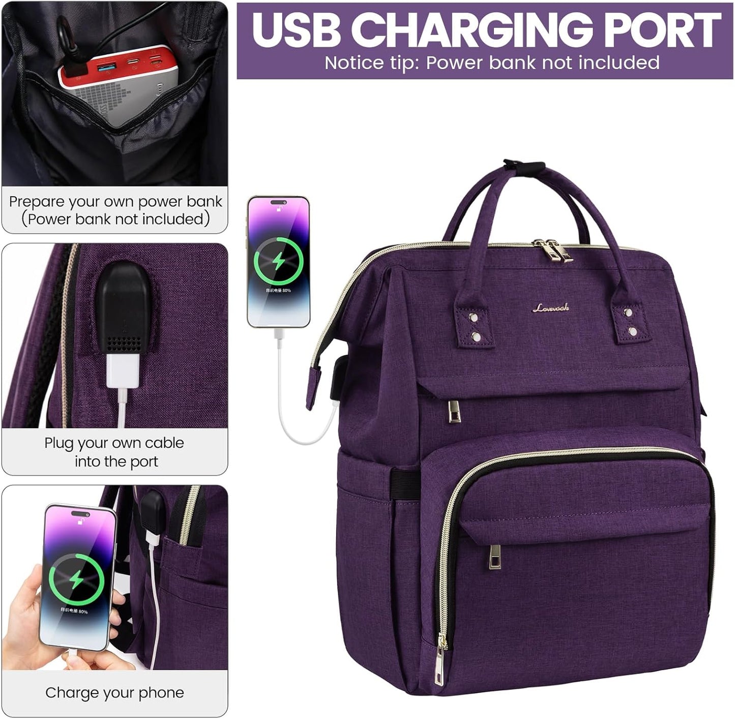 Backpack Women,17 Inch Backpack Backpack,Waterproof Pack LOVEVOOK Laptop for Professional Womens Travel Purse Computer