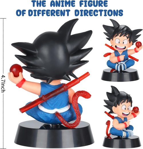 Lenporl DBZ Dragon Ball Action Figure - Goku with Crystal Stars & Transparent Base | Gift Box Included