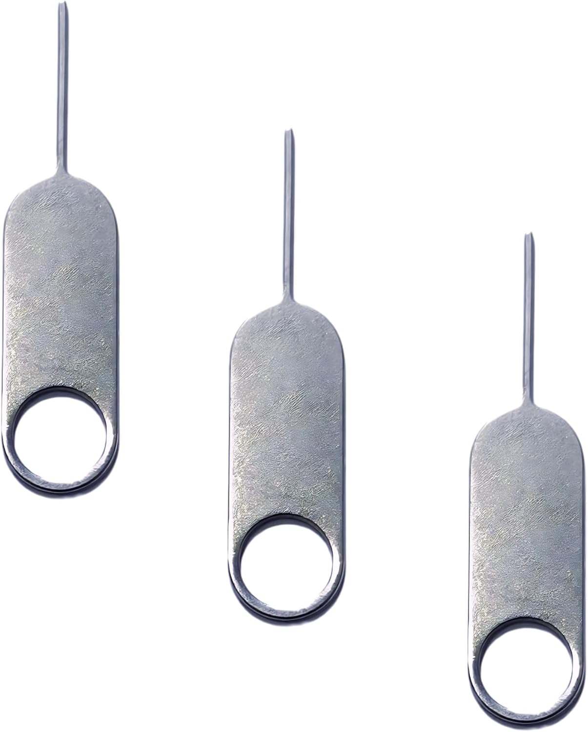 3-Pack, Sim Card Tray Ejector Pin with Keychain Hole - Universal Sim Card Tray Removal Tool - Stainless Steel