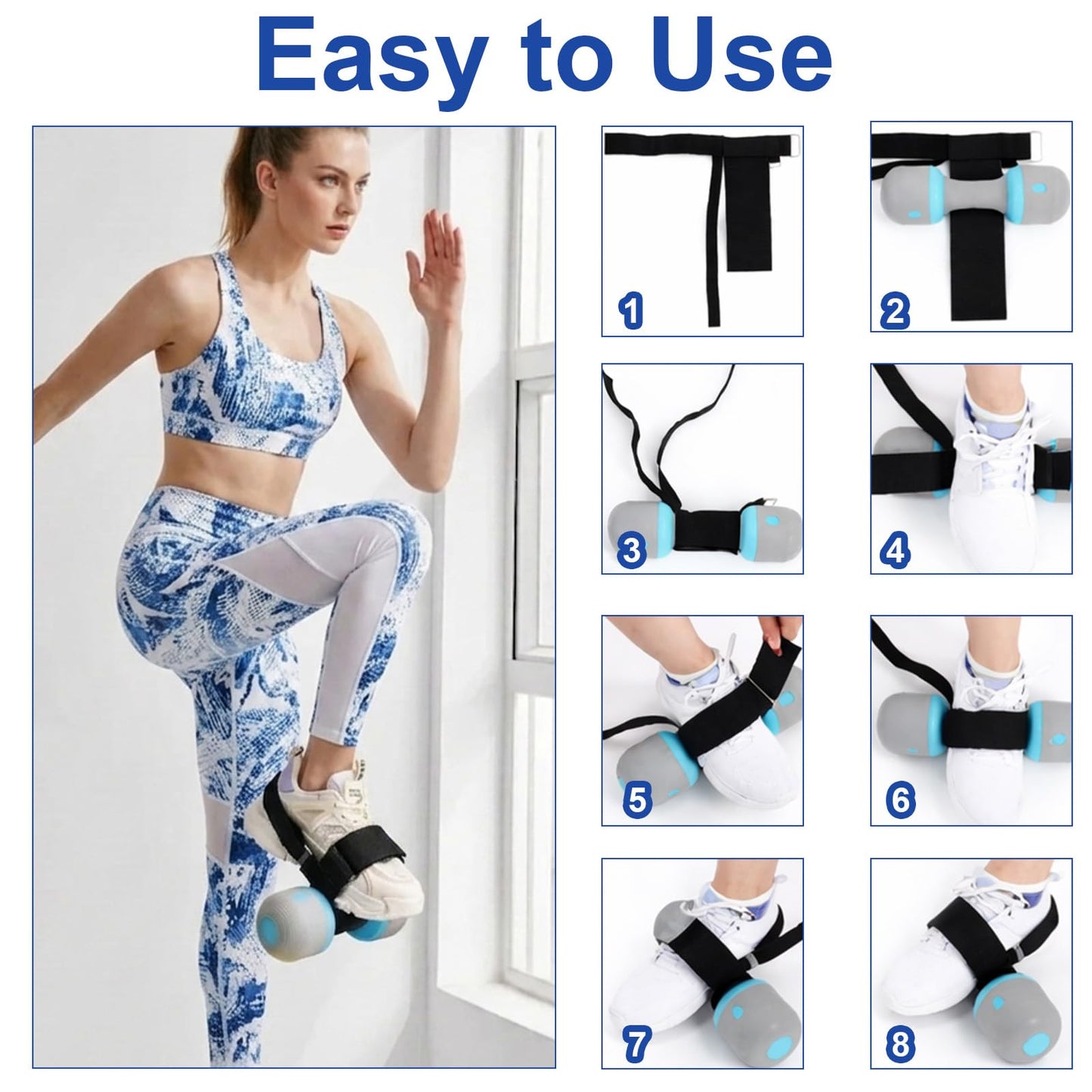 2 Pcs Dumbbell Foot Attachment, Tibialis Trainer Ankle Straps for Leg Extension Attachment, Hamstring Curl, Leg Curl and Shin Training, Home Gym Equipment for Tib Raises and Lower Body Workouts