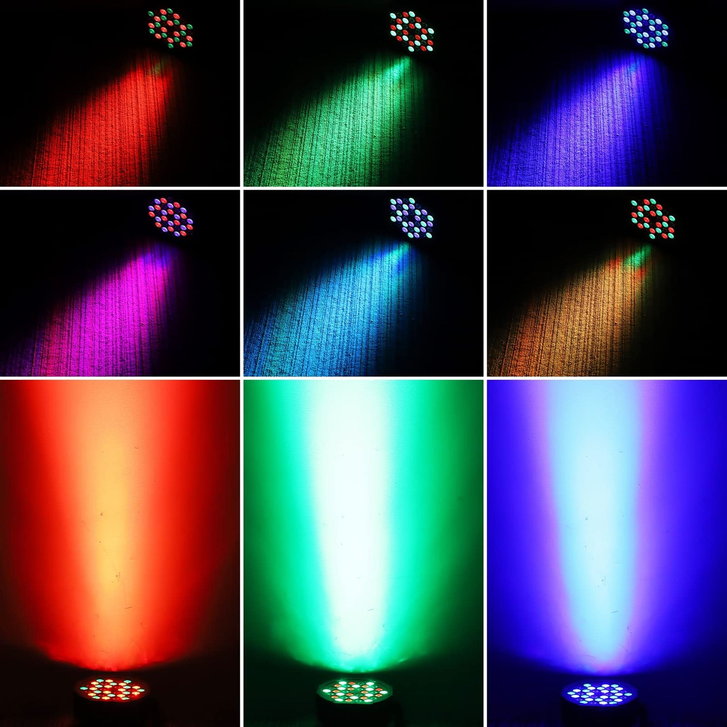 Rechargeable Stage Par Lights U`King RGB 36 LED Uplights Battery Powered with RGB 36W DJ Uplights Sound Activated Remote Control for Wedding DJ Disco Events Halloween Church Live Party- 8 Pack