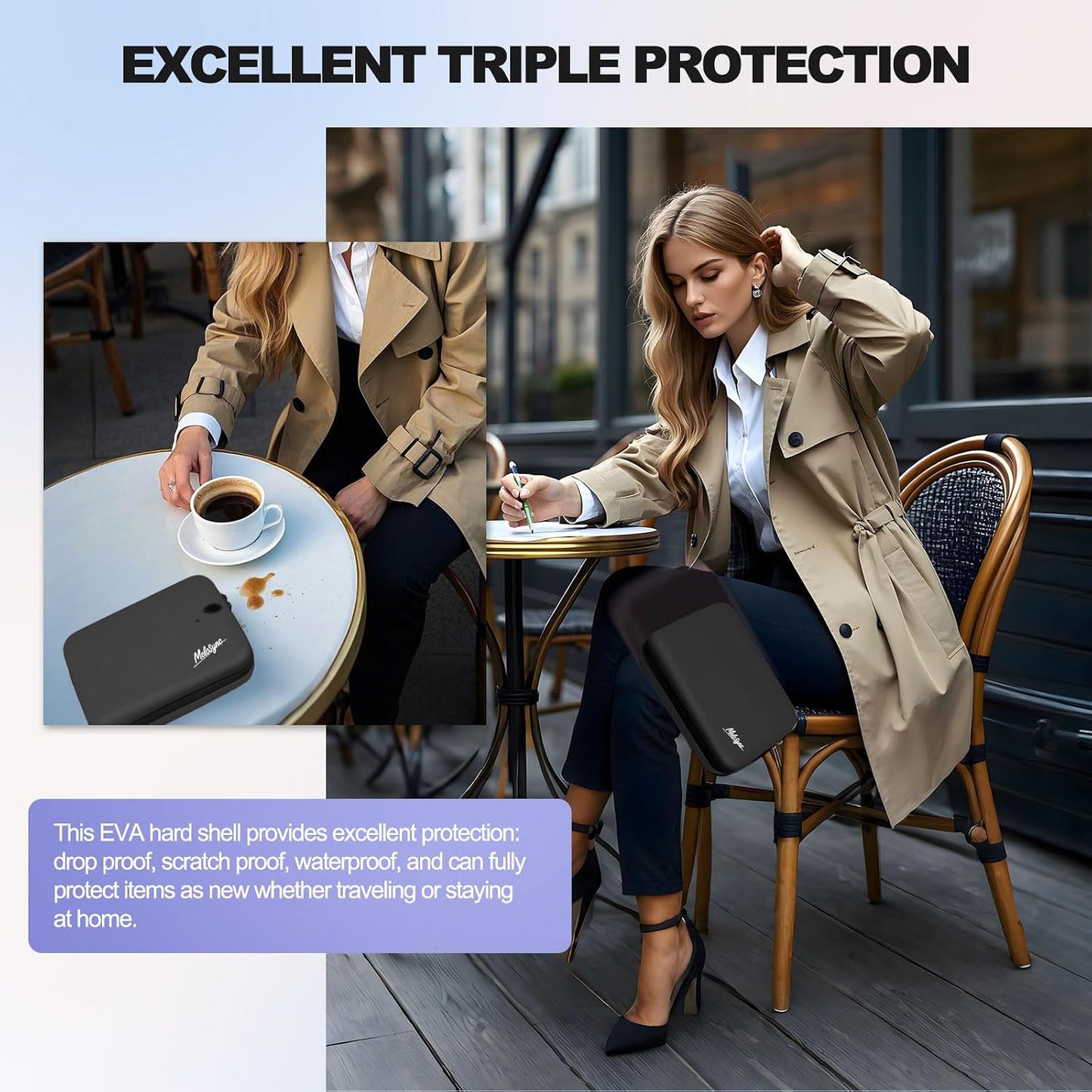 Backpack Hard Travel Electronic Organizer Case for Power Bank Chargers Cables USB Flash Drive SD Card Electronics
