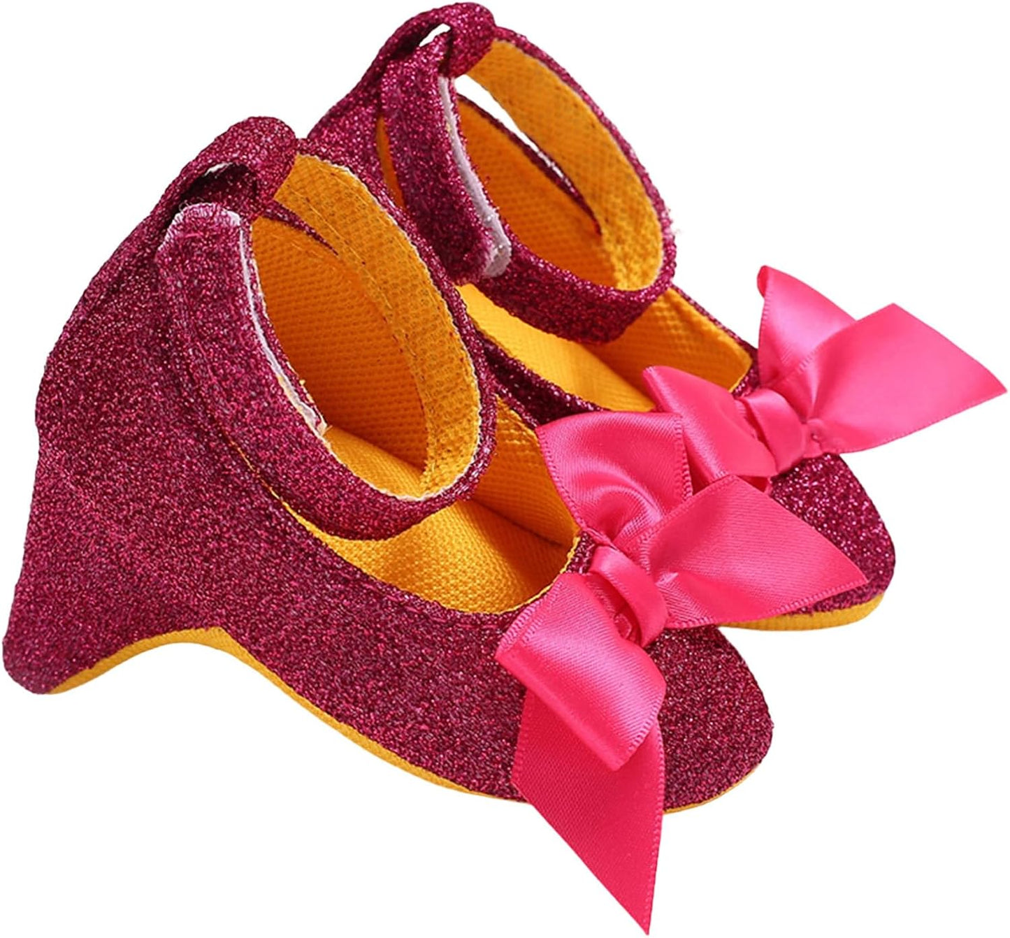 Doloame Baby Girls Princess High Heels with Cute Bowknot Soft Sole Crib Shoes Newborn Photography Props