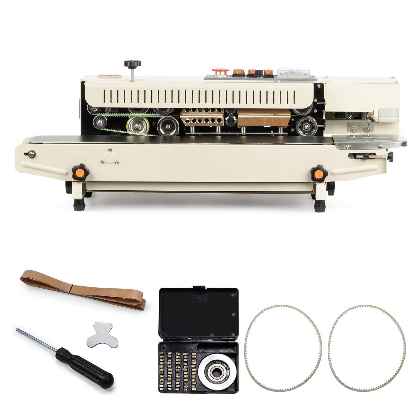 U.S. Solid Continuous Bag Band Inflation Sealer Sealing Machine, Automatic Horizontal Band Sealer with Digital Temperature Control for PVC Bags Films Stamp Coding 110V