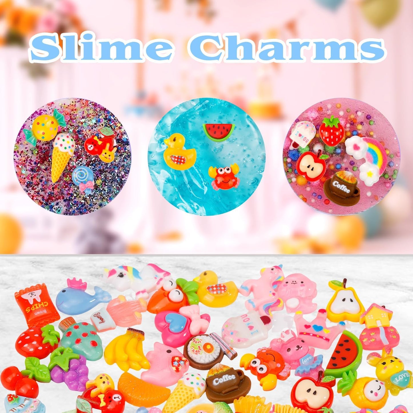 Skiennix Slime Making Supplies Kit - 175 Pack with Charms & Foam Balls for Creative Fun
