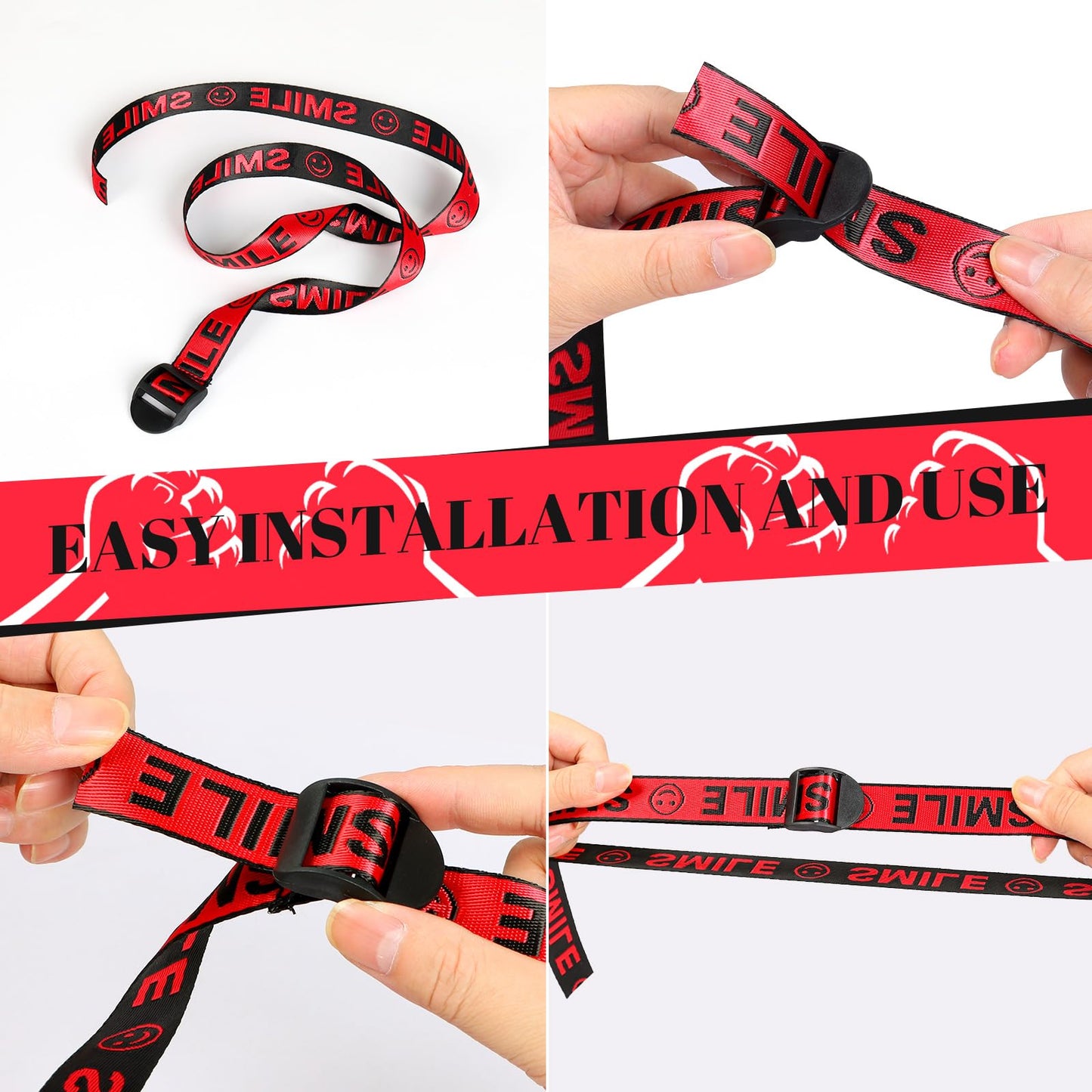 INNOLIFE Arm Wrestling Competition Match Strap Fixed, Non-Slip, no Hand Injury,35in Professional Wrist Table Training Competition Rope(Red Black)