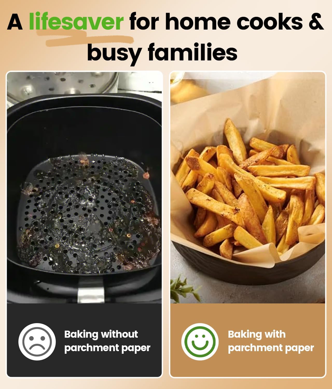 Unbleached Parchment Paper Sheets by [Brand Name] - 300 Non-Stick, Non-Toxic 12x16 Inch Baking Sheets for Oven, Grilling & Air Fryer