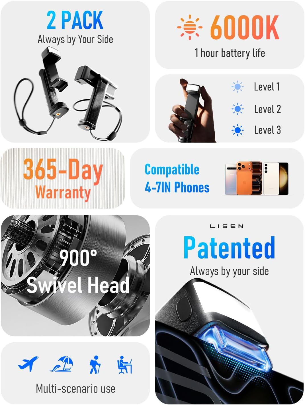 LISEN 2026 Airplane Travel Essentials (LED) Phone Stand Holder for Desk Cruise Ship Essentials Mount Airplane Gadgets