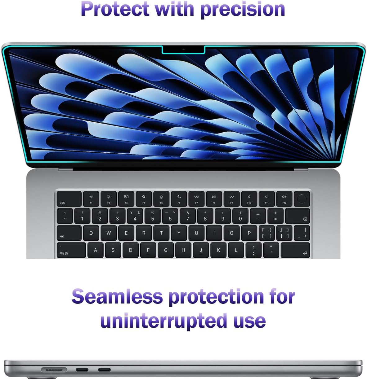2-Pack 13.6/13 inch (2026-2022, M5, M4, M3, M2), F FORITO Anti Blue Light Matte Screen Protector Compatible