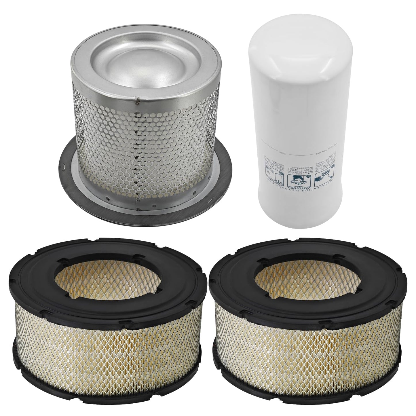 Maintenance Service Filter Kit for Ingersoll Rand EP-75 EP-100 Cougar Rotary Screw Air Compressor 39911631 + 42542928 + 39708466 * 2, 4Pcs; Replaces 36860336 36897346 36897346 93489607 93585123