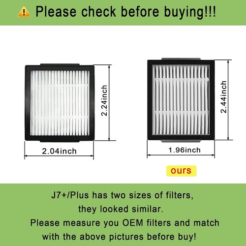 iRobot - 6 Pack HEPA Vacuum Filters Replacement - Compatible with Roomba i, j & e Series