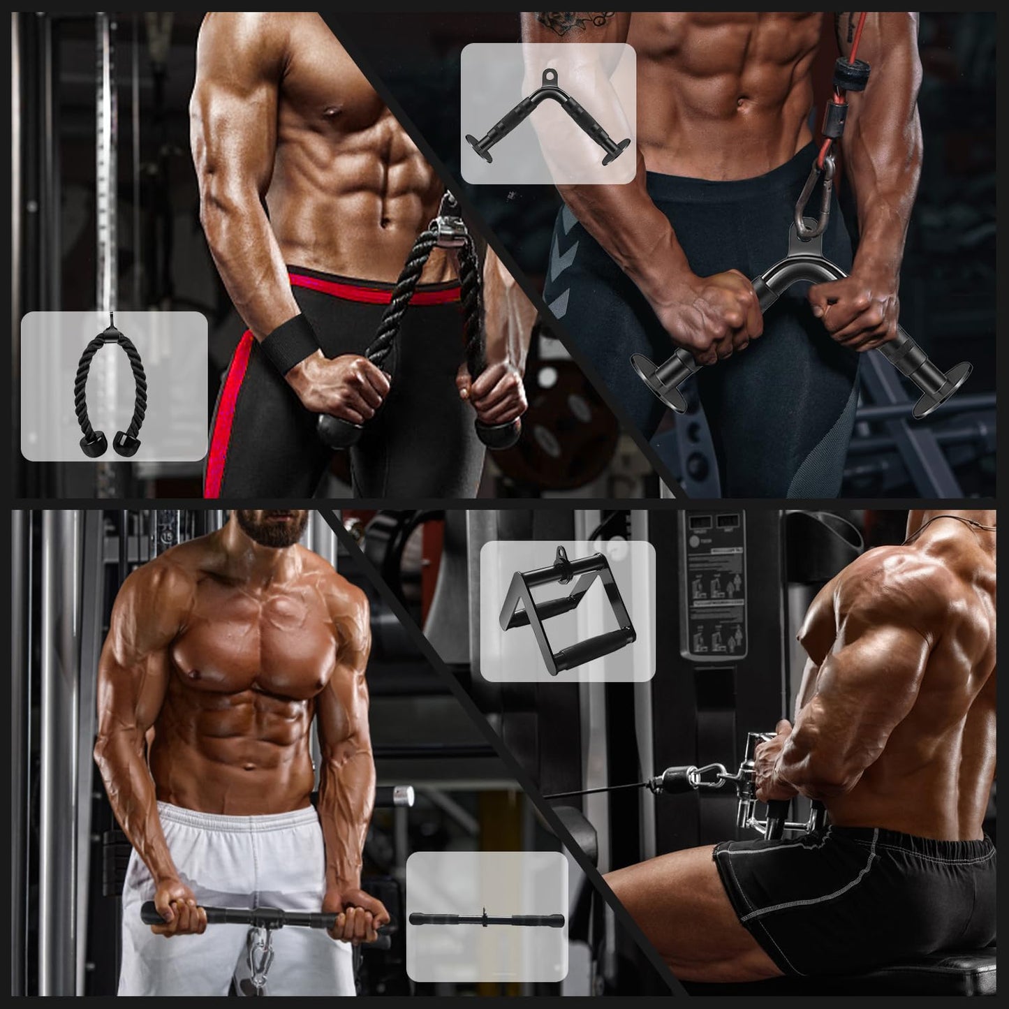 WNOEY LAT Pulldown Attachments, Cable Machine Attachment Gym Accessories, Cable Attachments for Gym, Home Gym Accessories