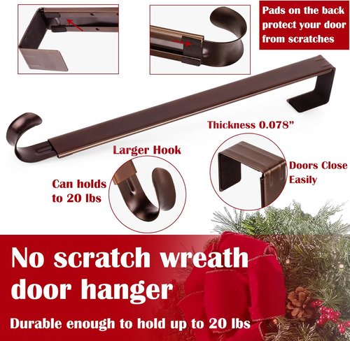 Adjustable Metal Wreath Door Hanger by [Brand Name] - Perfect for Easter Decorations | Fits 15-25 Inches