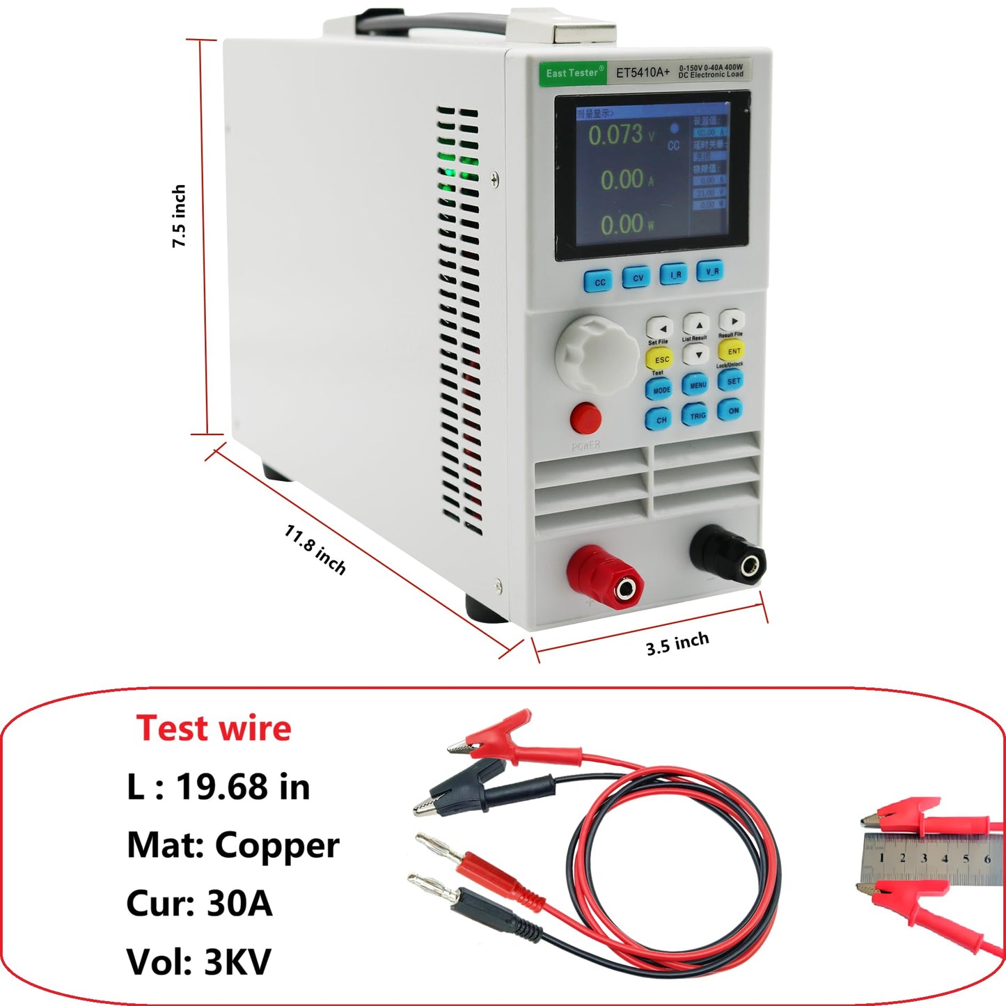 Programmable DC Electronic Load Tester Battery Capacity Tester ET5410A+ 400W Electronic Load 150V 40A Voltage Tester USB Tester