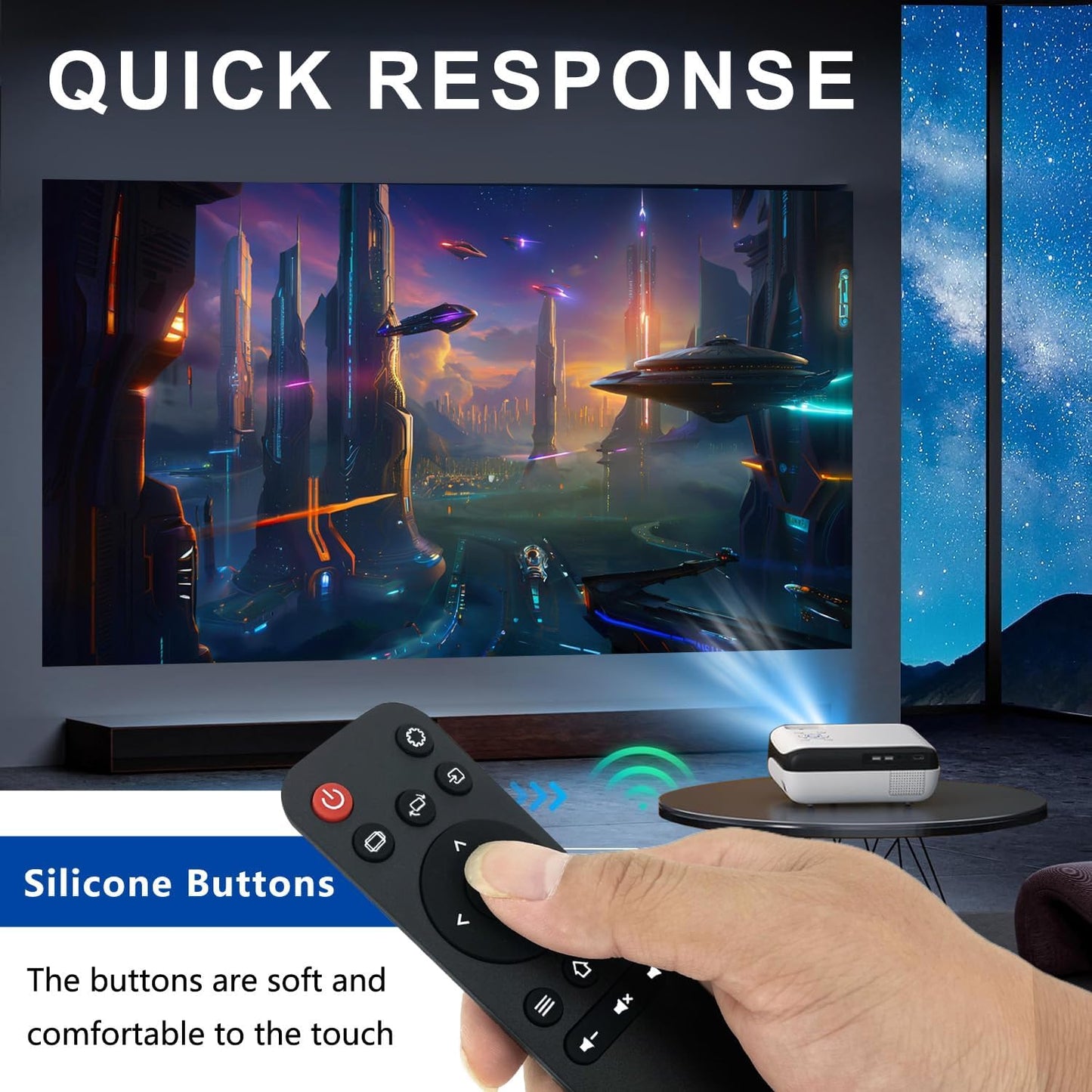 KUETERYUN H1 Projector.1PACK Replacement Remote,Compatible with HAPPRUN Mini
