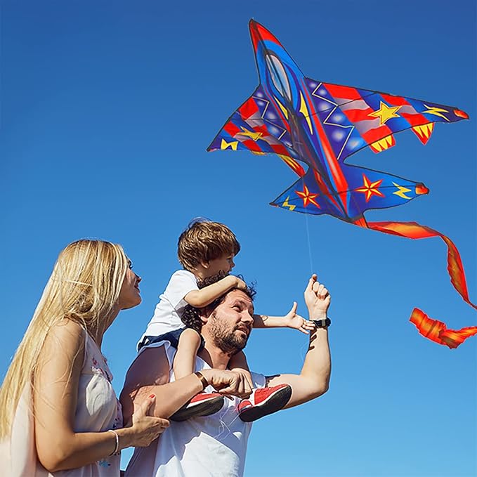 Large Plane Kite for Kids 4-8and Adults Easy to Fly and Assemble for Beginner, Children Kites for Ages 8-12 Professional for Beach and Outdoor Activity