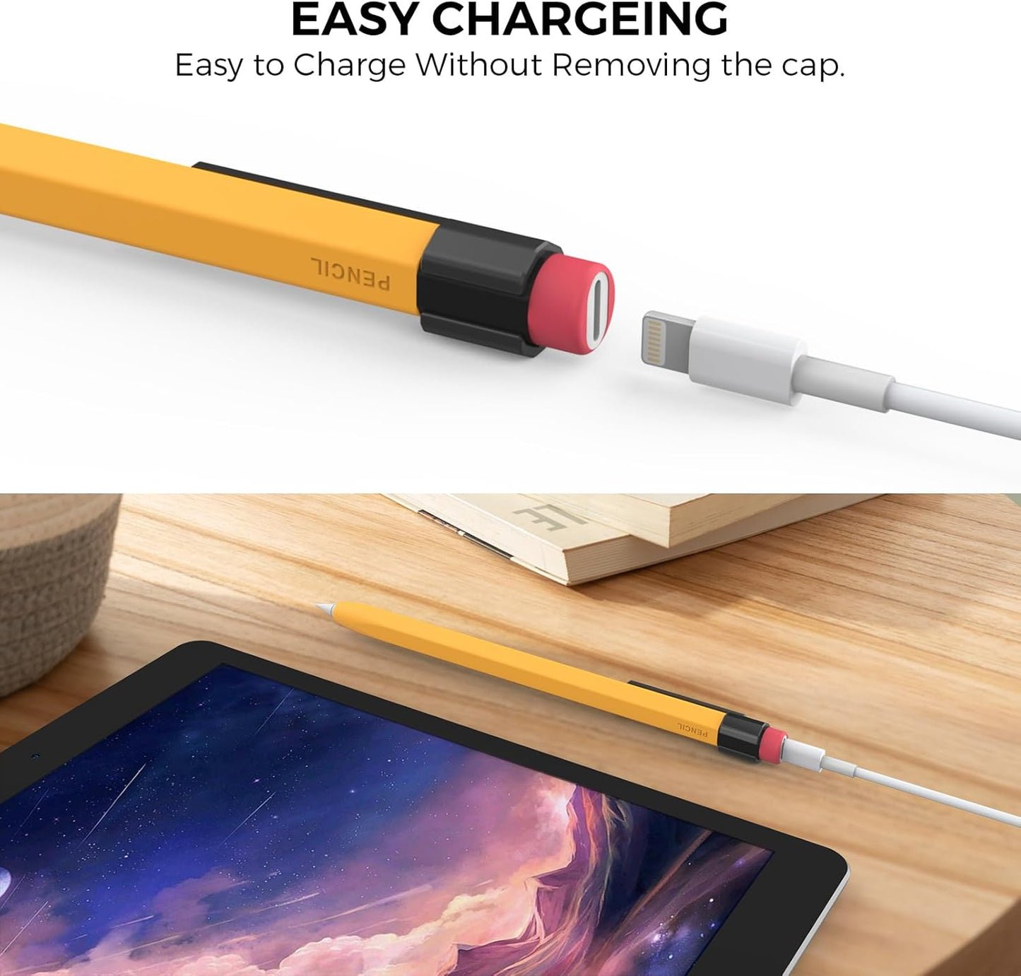 TRONWIN 1st 1st Pencil Case for Apple Pencil Generation Sleeve Silicone Protective Cover Skin with Sturdy Clip