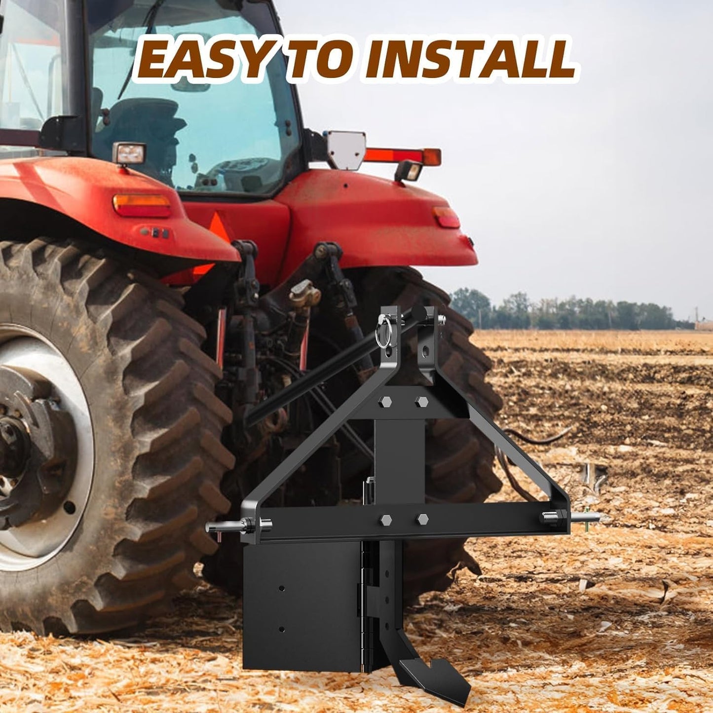 Garvee Middle Buster for Category 1, 3 Point Quick Hitch Tractors, Upgraded Heavy Duty Steel Furrows and Harvests Potatoes, Subsoiler for Garden and Farm Use, Black