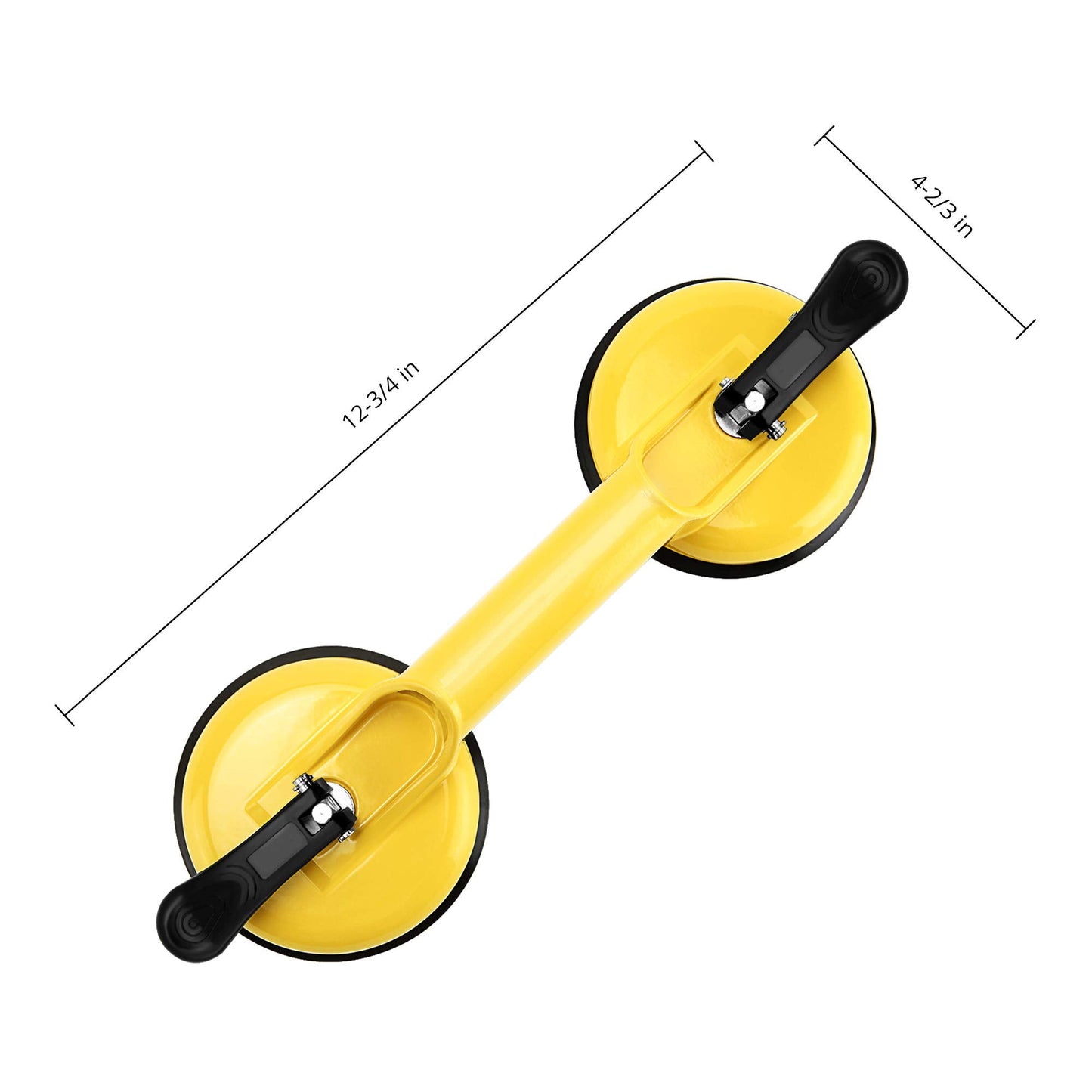 FCHO Glass Suction Cups Heavy Duty Aluminum Vacuum Plate Handle Floor Holder Hooks to Lift Large Glass/Tile Suction Cup Lifter/Moving Glasses/Pad for Lifting/Dent Puller (2 Pack)